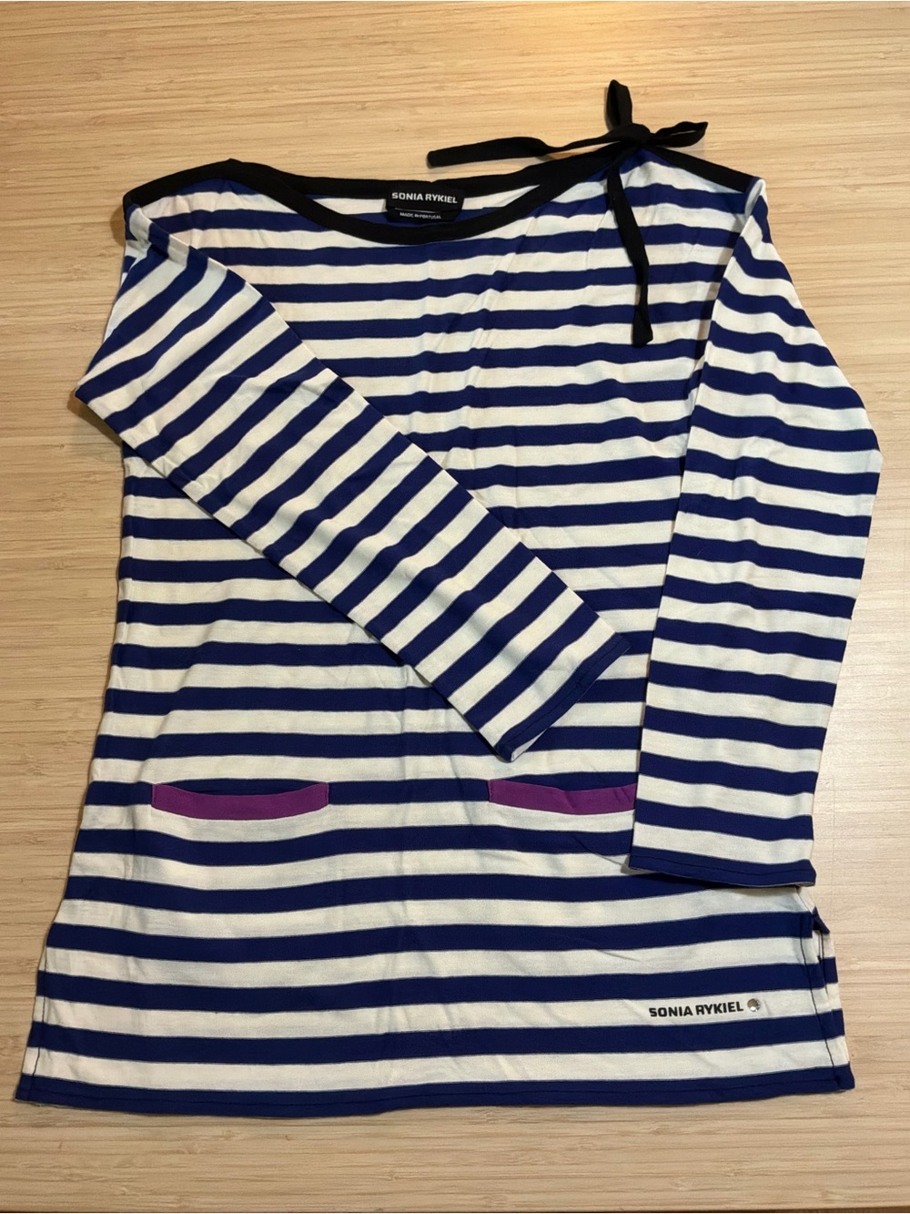 Sonia Rykiel Navy & White Striped Long-Sleeved Tunic XS